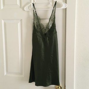 Victoria's Secret Green Lace Satin Chemise Sz S